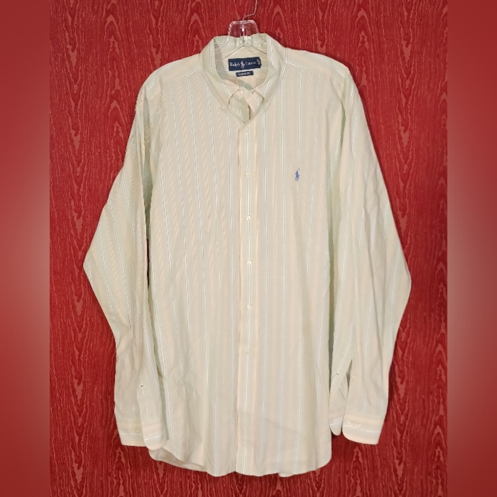 RALPH LAUREN Classic Fit Long Sleeve Button Collared Casual Shirt Men Sz 16 1/2